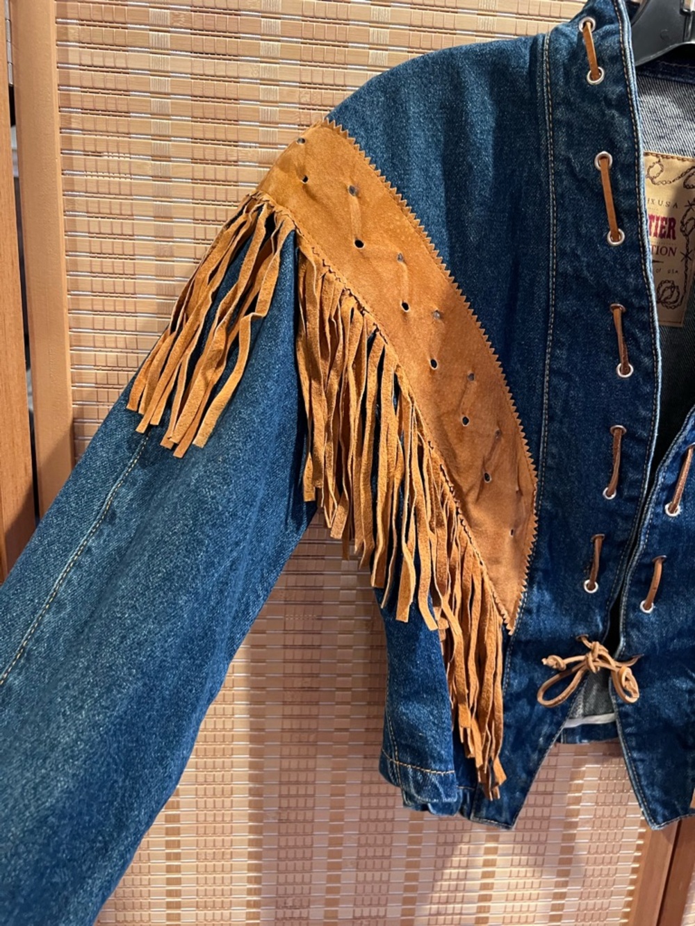 Frontier Collection vintage 1980’s denim jean western cropped jacket - Picture 2 of 10